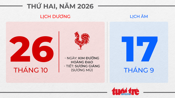 10. Thứ hai, ngày 26 tháng 10 năm 2026