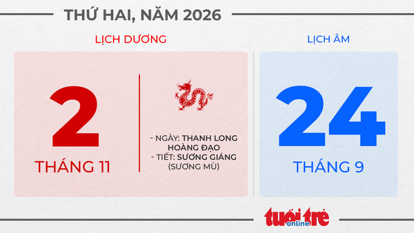 1. Thứ hai, ngày 2 tháng 11 năm 2026