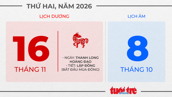 8. Thứ hai, ngày 16 tháng 11 năm 2026
