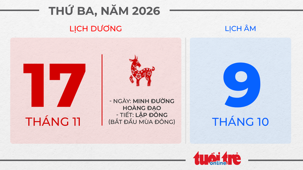 9. Thứ ba, ngày 17 tháng 11 năm 2026