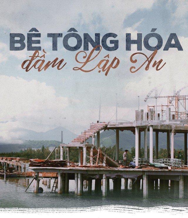 Bê tông hoá đầm Lập An - đầm nước lợ đẹp nhất miền Trung