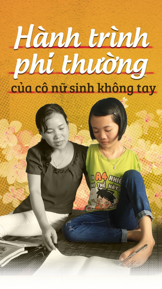 Nghị lực phi thường của Thắm không tay