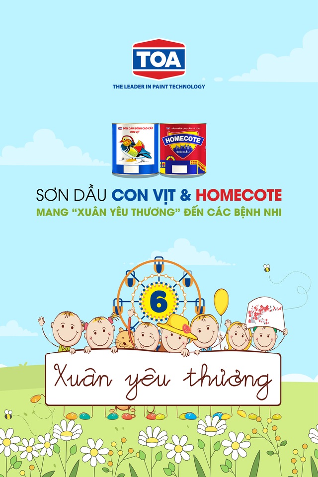 Cùng sơn Con vịt & Homcote mang "Xuân yêu thương" đến các bệnh nhi
