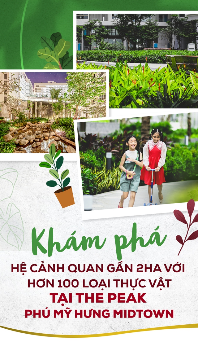 Khám phá hệ cảnh quan gần 2ha với hơn 100 loại thực vật tại The Peak Phú Mỹ Hưng Midtown