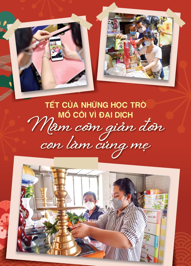Tết của những học trò mồ côi vì đại dịch: Mâm cơm giản đơn con làm cúng mẹ