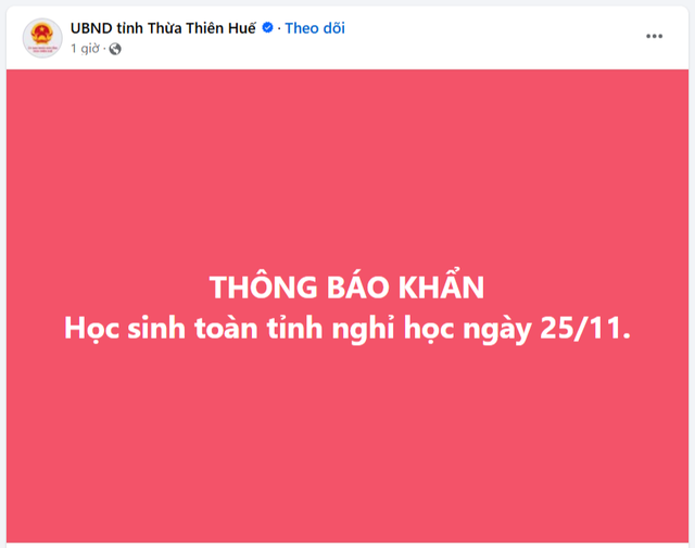 Hôm nay, Thừa Thiên Huế cho học sinh nghỉ học do nước lũ dâng cao- Ảnh 1.