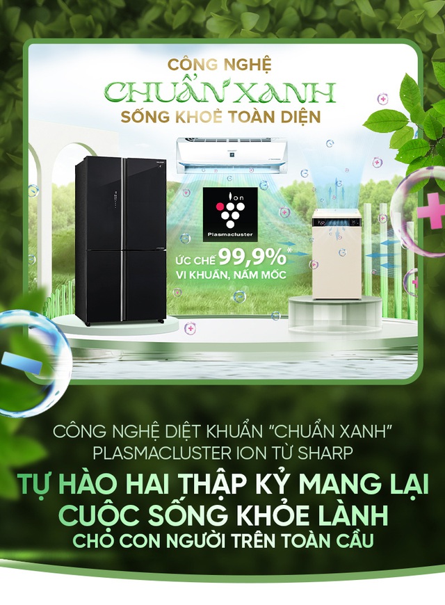 Công nghệ diệt khuẩn "chuẩn xanh" Plasmacluster ion từ Sharp tự hào mang lại cuộc sống khỏe lành