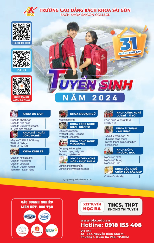 Năm 2024, Trường cao đẳng Bách khoa Sài Gòn tuyển sinh vào 30 ngành- Ảnh 2.