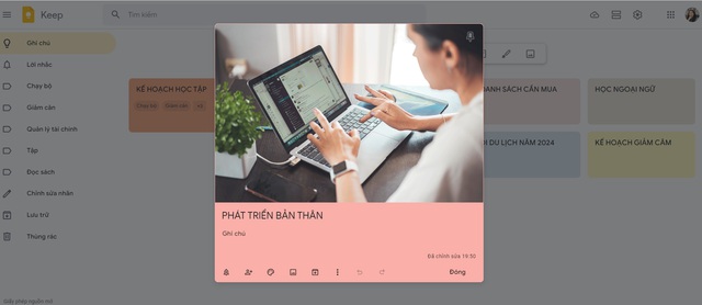 Thêm hình ảnh để ghi chú của bạn trở nên sinh động - Ảnh: CHỤP MÀN HÌNH