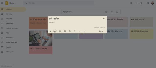 Thêm cộng tác viên vào ghi chú bằng biểu tượng con người trên thanh công cụ - Ảnh: CHỤP MÀN HÌNH