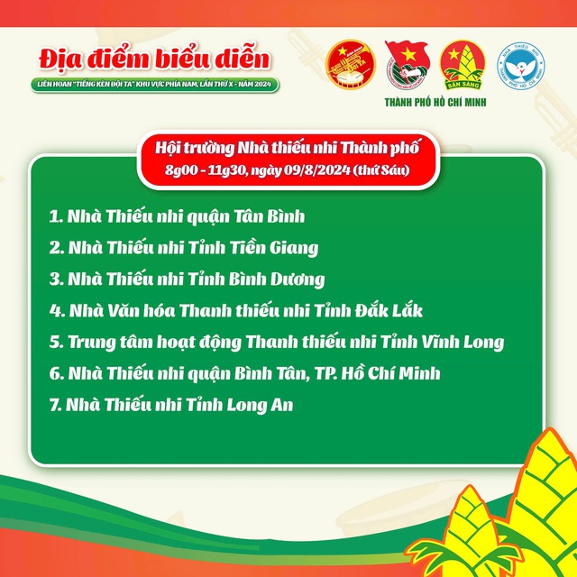 Lịch biểu diễn Liên hoan Tiếng kèn Đội ta khu vực phía Nam- Ảnh 7.