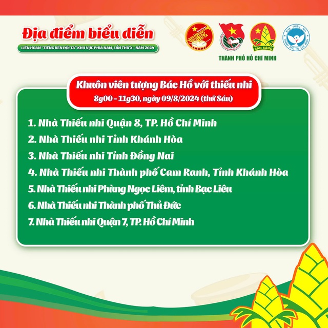 Lịch biểu diễn Liên hoan Tiếng kèn Đội ta khu vực phía Nam- Ảnh 6.