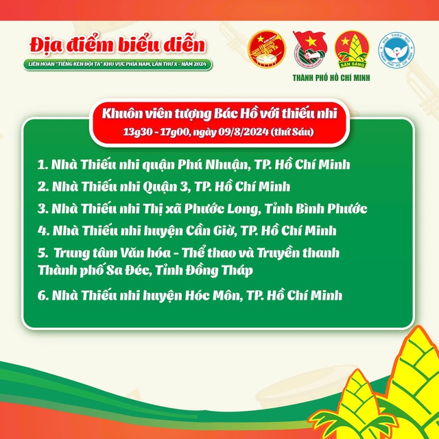 Lịch biểu diễn Liên hoan Tiếng kèn Đội ta khu vực phía Nam- Ảnh 10.