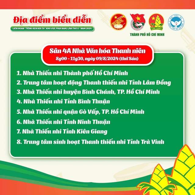 Lịch biểu diễn Liên hoan Tiếng kèn Đội ta khu vực phía Nam- Ảnh 4.