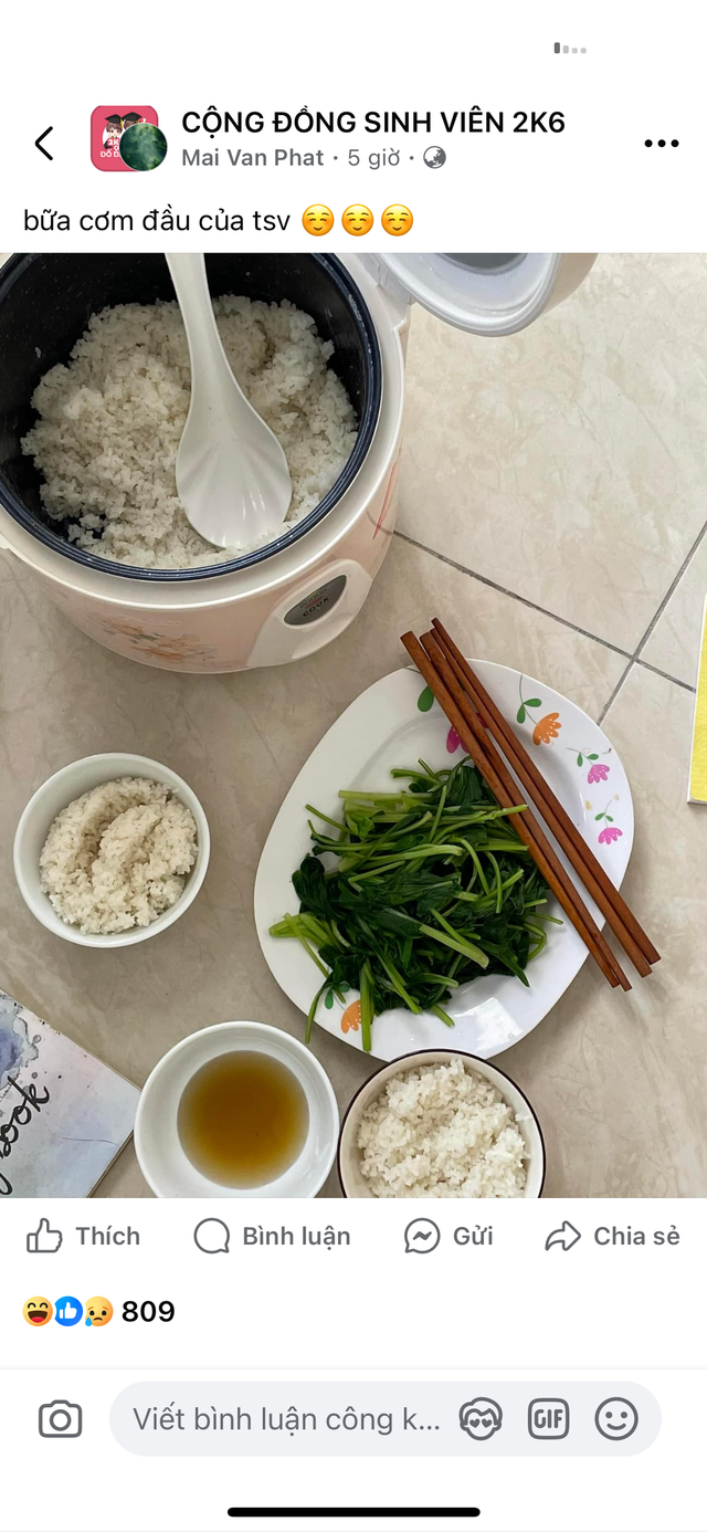 Tân sinh viên khoe... bữa cơm đầu tiên khi xa nhà- Ảnh 1.