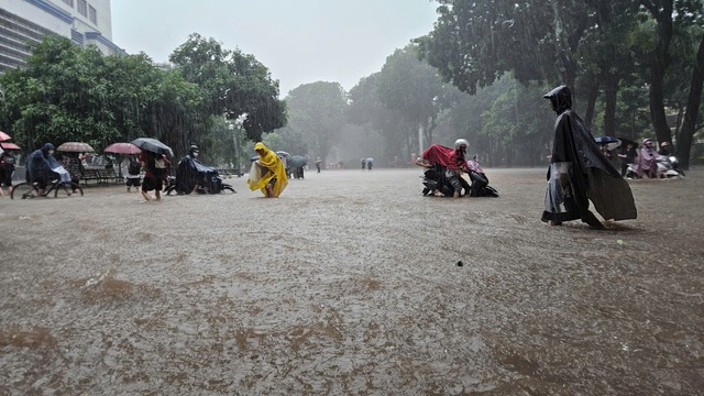 Hanoi suspends classes as heavy rains persist- Ảnh 1.