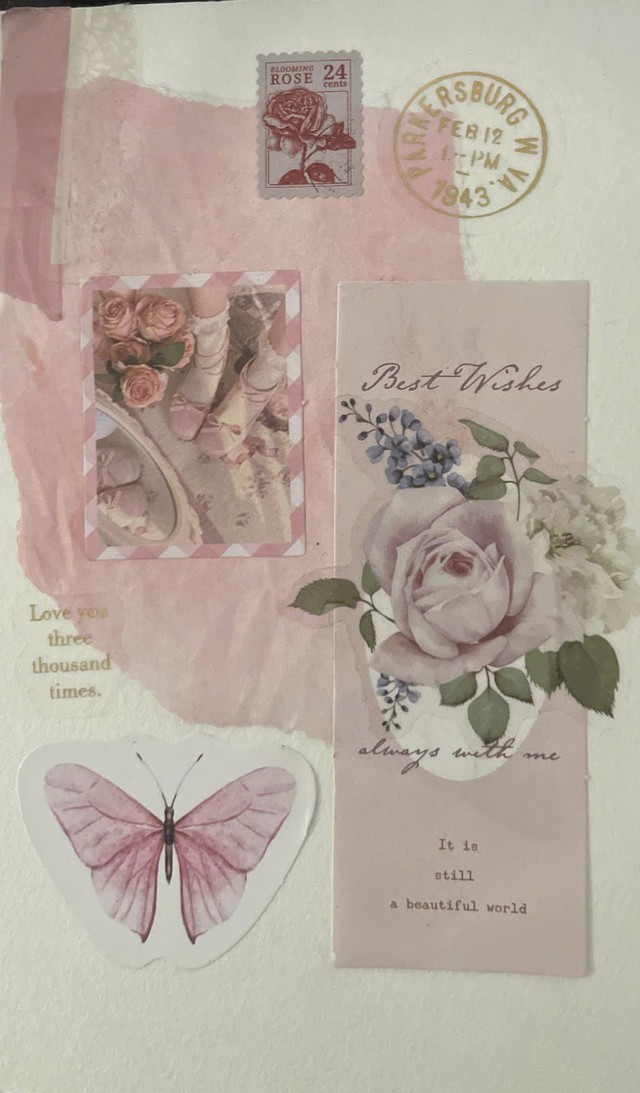 Cô bạn 2k7 biến hoa khô, báo cũ và xác côn trùng thành nhật ký tranh xé dán  - Ảnh 8.