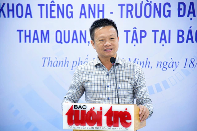 Tuoi Tre welcomes Ho Chi Minh City University of Education students for journalism workshop, newsroom tour- Ảnh 3. Tuoi Tre welcomes Ho Chi Minh City University of Education students for journalism workshop, newsroom tour- Ảnh 3.