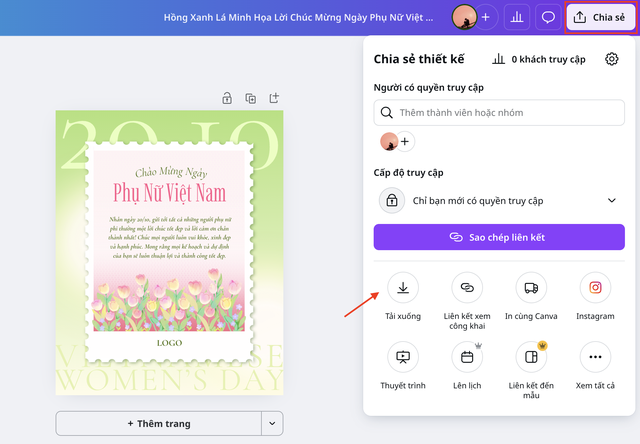 Cách làm thiệp chúc mừng 20-10 nhanh, đẹp, ý nghĩa với Canva - Ảnh 4.