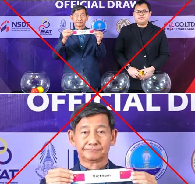 Thailand Football Association apologizes for showing China flag for Vietnam at futsal championship draw- Ảnh 1. Thailand Football Association apologizes for showing China flag for Vietnam at futsal championship draw- Ảnh 1.