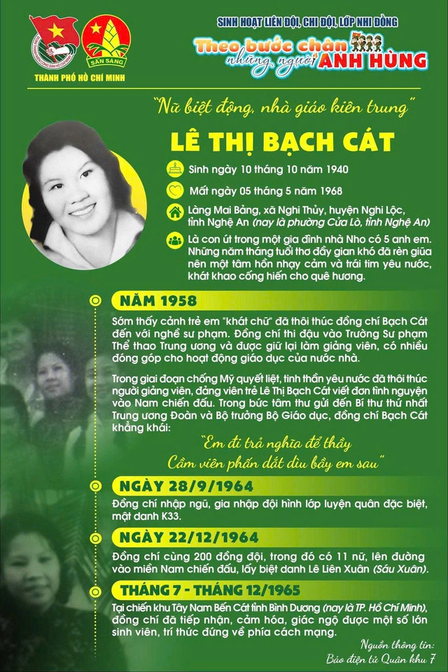 Nữ biệt động, nhà giáo kiên trung Lê Thị Bạch Cát - Ảnh 2.