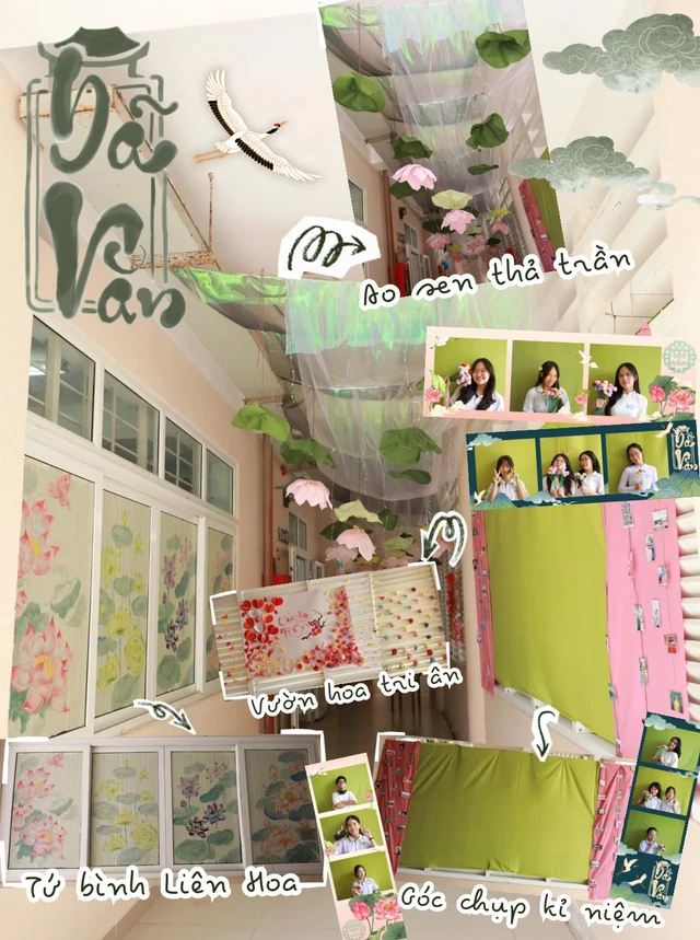 Teen Trường THPT Chuyên Lê Quý Đôn biến hoá hành lang rực sắc màu tri ân thầy cô - Ảnh 7.