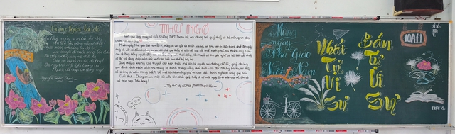 Teen THPT Thạnh Lộc “hô biến” bảng lớp thành tác phẩm nghệ thuật chào mừng Ngày Nhà giáo Việt Nam - Ảnh 8.