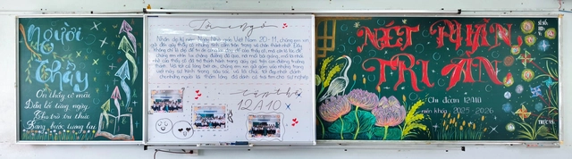 Teen THPT Thạnh Lộc “hô biến” bảng lớp thành tác phẩm nghệ thuật chào mừng Ngày Nhà giáo Việt Nam - Ảnh 9.