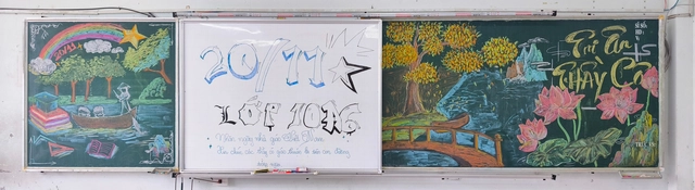 Teen THPT Thạnh Lộc “hô biến” bảng lớp thành tác phẩm nghệ thuật chào mừng Ngày Nhà giáo Việt Nam - Ảnh 12.