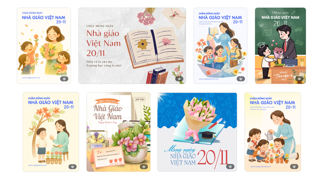 Gợi ý mẫu thiệp trực tuyến tuyệt đẹp bằng Canva mừng ngày 20-11- Ảnh 1.