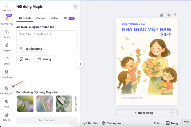 Gợi ý mẫu thiệp trực tuyến tuyệt đẹp bằng Canva mừng ngày 20-11- Ảnh 2.