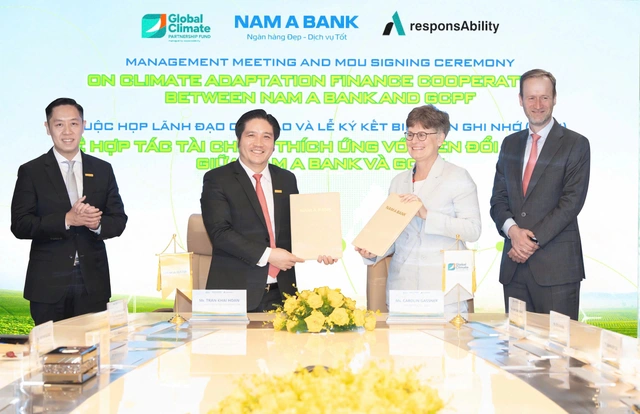 Nam A Bank, GCPF sign MoU: Joint exploration of climate-adaptation financing framework in 2026 - Ảnh 1.