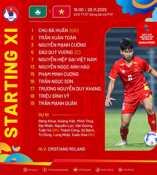 U17 Việt Nam thắng Ma Cao (Trung Quốc), rộng cửa dự U17 châu Á 2026- Ảnh 3.