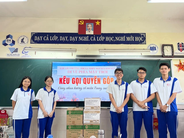 Teen Trường THCS – THPT Nguyễn Khuyến viết thư tay để động viên học sinh vùng lũ- Ảnh 1.