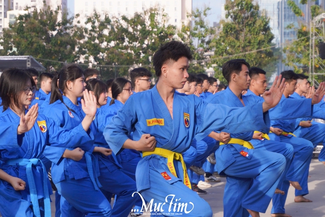 Đồng diễn võ nhạc Vovinam xác lập kỷ lục kép: lan tỏa tinh thần rèn luyện cho học sinh TP.HCM- Ảnh 1. Đồng diễn võ nhạc Vovinam xác lập kỷ lục kép: lan tỏa tinh thần rèn luyện cho học sinh TP.HCM- Ảnh 1.