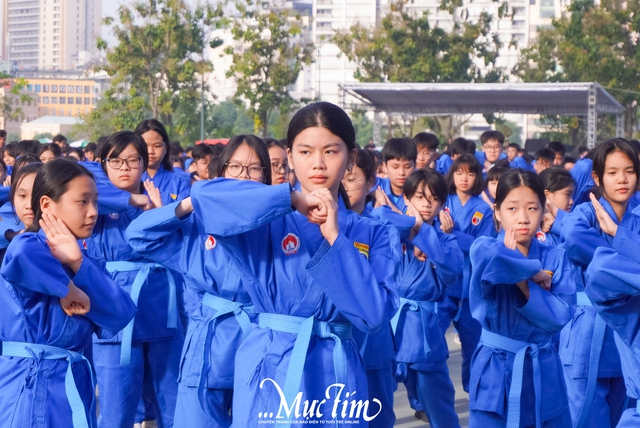 Đồng diễn võ nhạc Vovinam xác lập kỷ lục kép: lan tỏa tinh thần rèn luyện cho học sinh TP.HCM- Ảnh 2. Đồng diễn võ nhạc Vovinam xác lập kỷ lục kép: lan tỏa tinh thần rèn luyện cho học sinh TP.HCM- Ảnh 2.