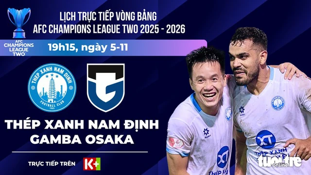Trực tiếp AFC Champions League Two 5-11: Nam Định - Gamba Osaka (Nhật Bản) - Ảnh 1. Trực tiếp AFC Champions League Two 5-11: Nam Định - Gamba Osaka (Nhật Bản) - Ảnh 1.