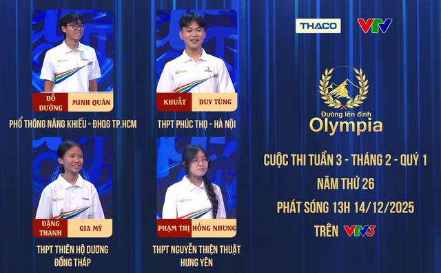 Nam sinh Phổ thông Năng khiếu thắng thuyết phục tại Đường lên đỉnh Olympia- Ảnh 1. Nam sinh Phổ thông Năng khiếu thắng thuyết phục tại Đường lên đỉnh Olympia- Ảnh 1.
