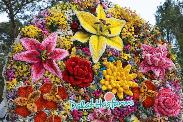 Bó hoa 10 tấn từ 108 loài hoa lập kỷ lục tại Vườn hoa Đà Lạt - Ảnh 4.