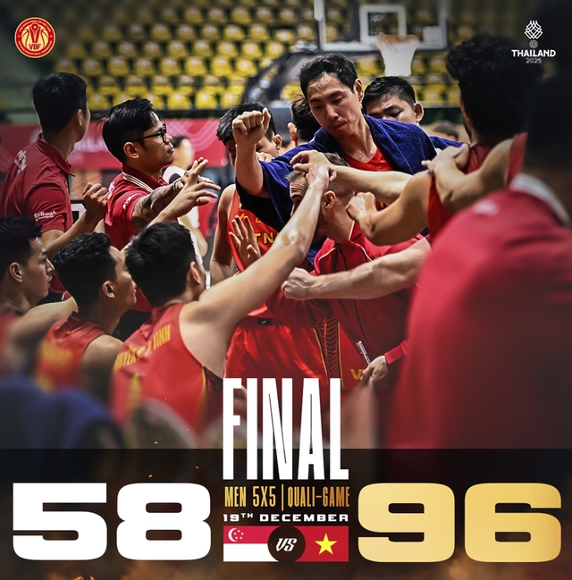 Bóng rổ nam 5x5 SEA Games 33: Việt Nam thắng đậm Singapore - Ảnh 1.