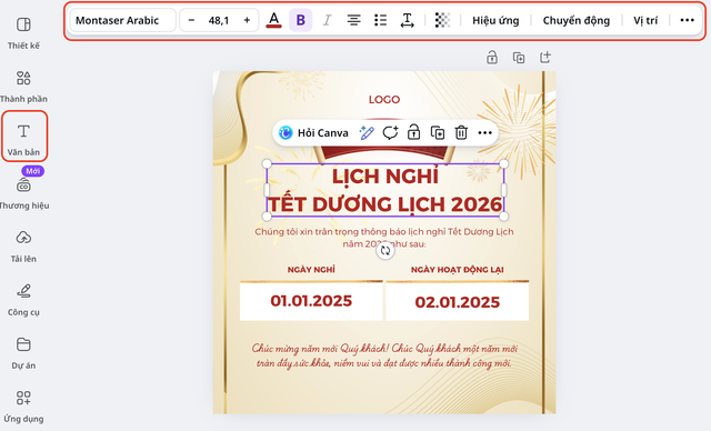 Gợi ý mẫu thông báo nghỉ Tết Dương lịch 2026- Ảnh 3.