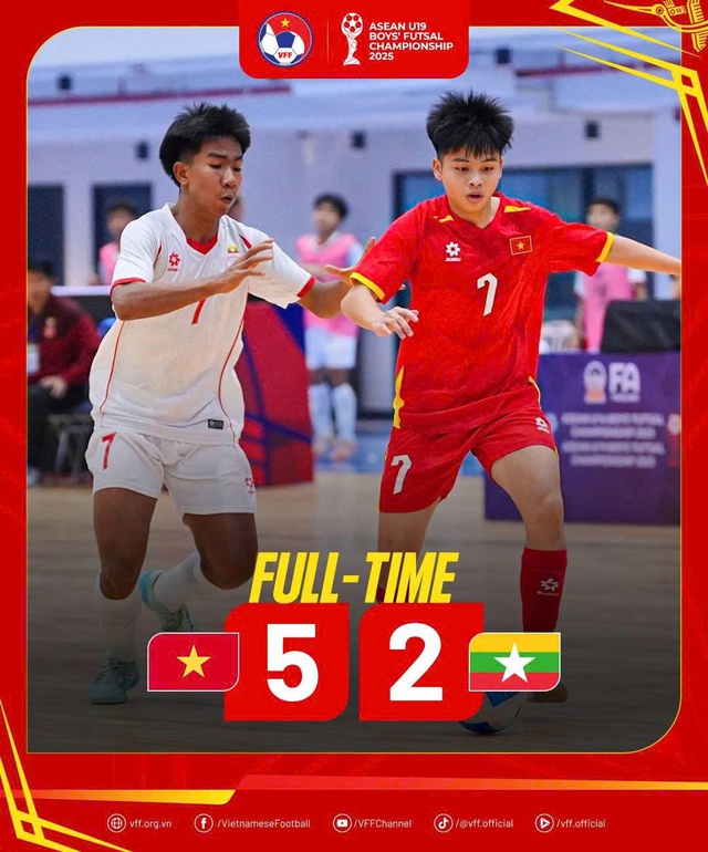 Đánh bại Myanmar, U16 Futsal Việt Nam tiến gần trận chung kết- Ảnh 1.