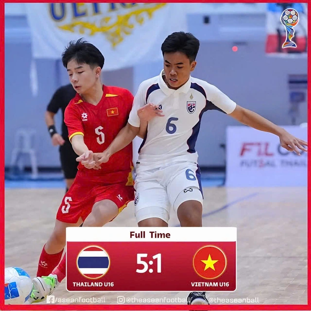 Thua đậm Thái Lan, U16 Futsal Việt Nam gặp khó- Ảnh 1.