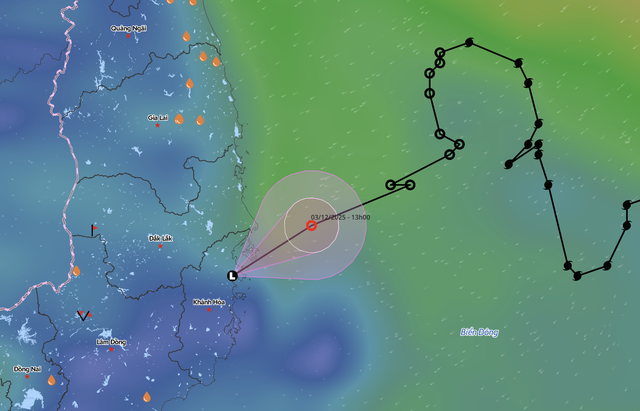 Tropical depression weakens, heavy rain forecast in parts of central Vietnam - Ảnh 1.
