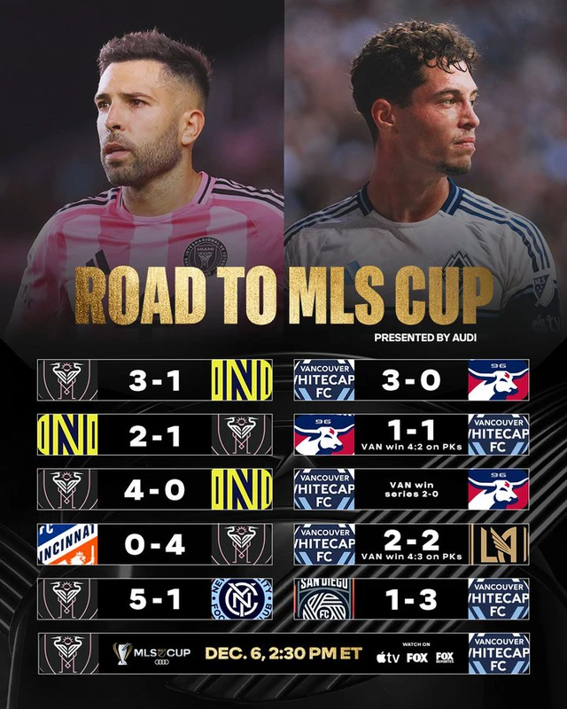 Trực tiếp chung kết MLS Cup 2025: Inter Miami đấu Vancouver Whitecaps - Ảnh 2.