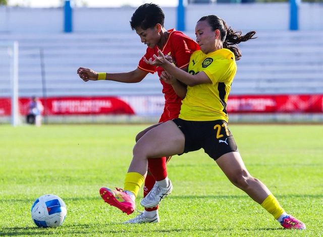 Tuyển nữ Myanmar thắng Malaysia 3-0 tại SEA Games 33- Ảnh 1.