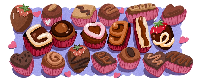 Google Doodle Valentine 2025: Ngọt ngào với những viên socola tình yêu- Ảnh 1.