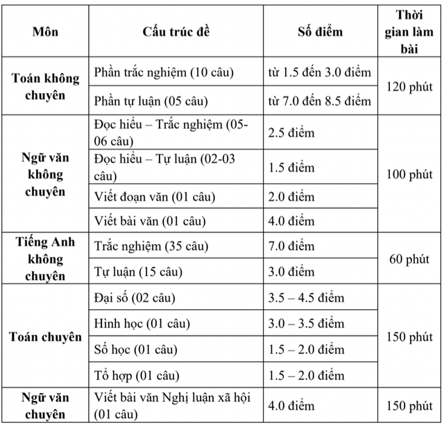 Trường Phổ thông Năng khiếu công bố cấu trúc, đề thi minh họa tuyển sinh lớp 10- Ảnh 2.