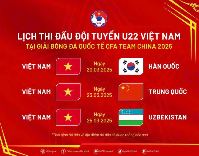 Đội tuyển U22 Việt Nam chạm trán 3 đối thủ mạnh vào tháng 3 tại Trung Quốc- Ảnh 1.