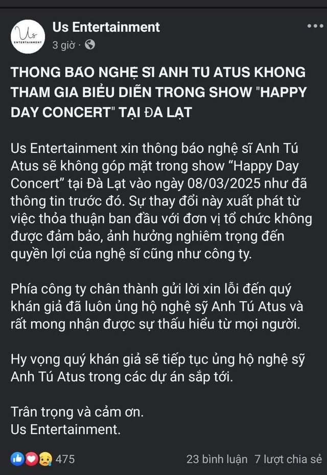 Đồng loạt hủy show Happy Day Concert sát giờ diễn, nghệ sĩ nói gì?- Ảnh 4.